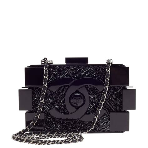 crystal lego chanel clutch|Chanel Lego clutch bag.